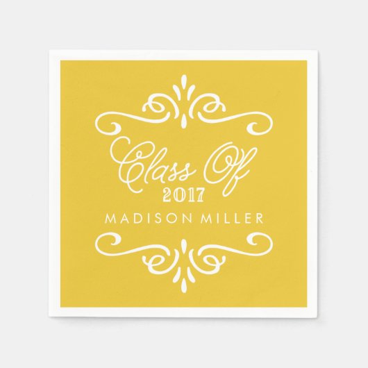  geel | Afstuderen Napkins Servetten (Voorkant)