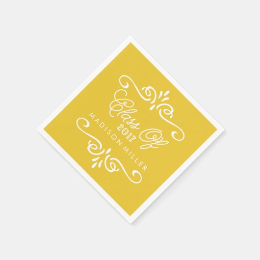  geel | Afstuderen Napkins Servetten (Hoek)