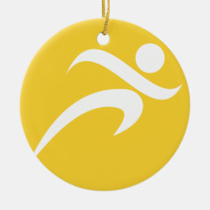 Geel amber aan het werk keramisch ornament