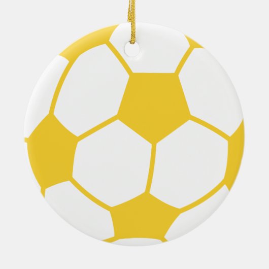 Geel Amber Voetbal Keramisch Ornament (Achterkant)