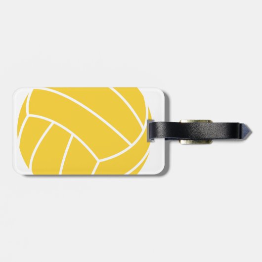 Geel Amber Volleybal Bagagelabel (Achterkant horizontaal)