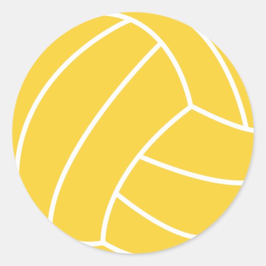 Geel Amber Volleybal Ronde Sticker (Voorkant)