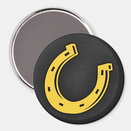 Geel amberkleurig Hoefijzer Magneet (Voorkant / Achterkant)