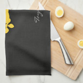 geel amberkleurig vlak theedoek (Quarter Fold)