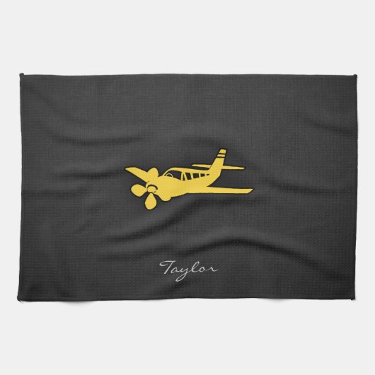 geel amberkleurig vlak theedoek (Horizontaal)