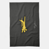 geel amberkleurig vlak theedoek (Verticaal)