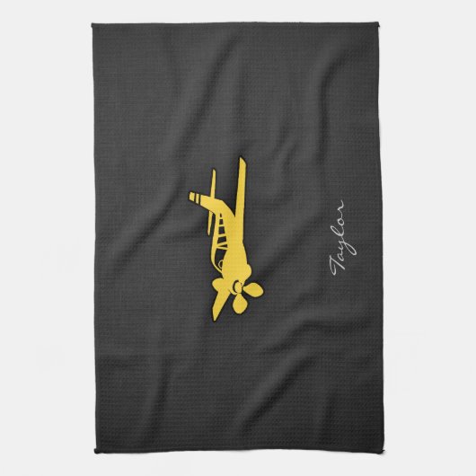 geel amberkleurig vlak theedoek (Verticaal)