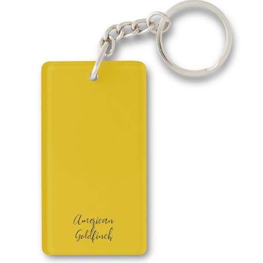 Geel Amerikaanse goudvink vogel schilderen Initial Sleutelhanger
