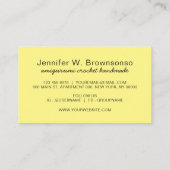 Geel Amigurumi Handgemaakt Garen Gebreid Haak Visitekaartje (Achterkant)