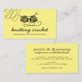 Geel Amigurumi Handgemaakt Garen Gebreid Haak Visitekaartje (Voorkant / Achterkant)