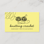 Geel Amigurumi Handgemaakt Garen Gebreid Haak Visitekaartje (Voorkant)