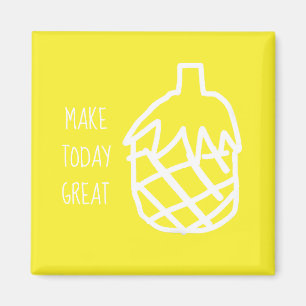 Geel anananas modern eenvoudig ontwerp magneet