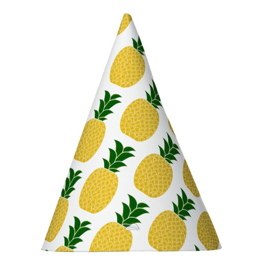 Geel ananaspatroon feesthoedjes (Rechts)