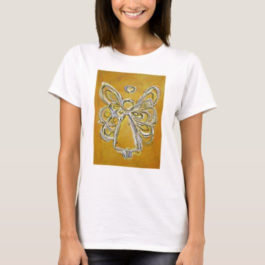 Geel Angel T-shirt (Afbeelding op voorzijde) (Voorkant)
