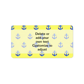 Geel ankerpatroon etiket