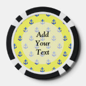 Geel ankerpatroon poker chips (Achterkant)