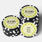 Geel ankerpatroon poker chips (Opstapeling)
