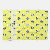 Geel ankerpatroon theedoek (Horizontaal)