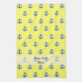 Geel ankerpatroon theedoek (Verticaal)