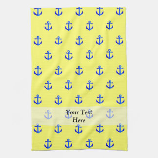 Geel ankerpatroon theedoek