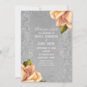 Geel Antiek Roos Elegant Wedding Kaart (Voorkant)