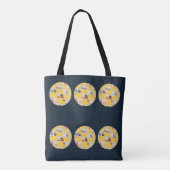 Geel appartementengebouw reisinspiratie tote bag (Achterkant)
