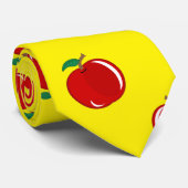 Geel appelpatroon stropdas (Opgerold)