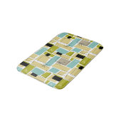 Geel Aqua Blue Green Funky Squares Midden Centraal Badmat (Gekanteld)