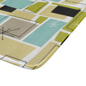 Geel Aqua Blue Squares Starburst midden eeuw Snijplank (Hoek)