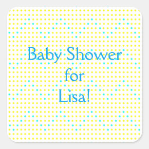 Geel Aqua Chevron Stippen Baby shower Stickers