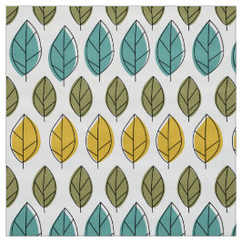 geel aqua groen Mod bladeren patroon stof