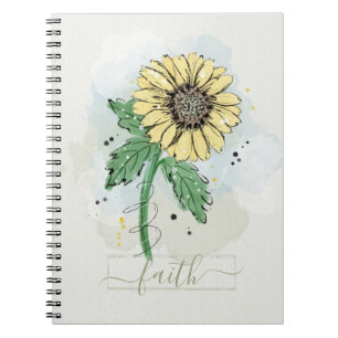 Geel Aquarel Bloem Geloven Notitieboek