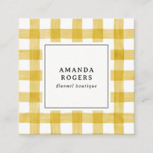 Geel Aquarel Buffalo Plaid QR CODE modern