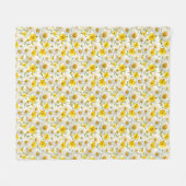 Geel aquarel wilde bloem patronen  fleece deken (Voorkant (Horizontaal))