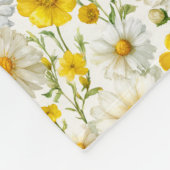Geel aquarel wilde bloem patronen fleece deken (Hoek)