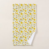 Geel aquarel wilde bloem patronen handdoek (Handdoek)