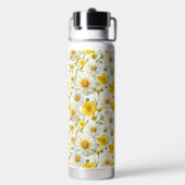 Geel aquarel wilde bloem patronen waterfles (Achterkant)
