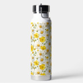 Geel aquarel wilde bloem patronen waterfles (Links)
