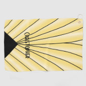 Geel Art Deco ontwerp gepersonaliseerd Golfhanddoek (Horizontaal)