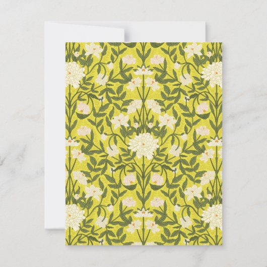 Geel Art Nouveau Bloemen Persoonlijk briefpapier Notitiekaartje (Achterkant)