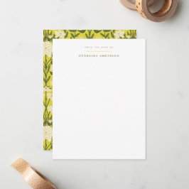 Geel Art Nouveau Bloemen Persoonlijk briefpapier Notitiekaartje