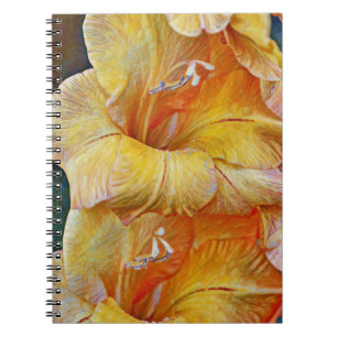 Geel Artsy Gladiolus Flower Journal Notitieboek