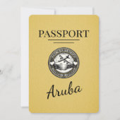 Geel Aruba paspoort Bewaar de datum Save The Date (Voorkant)