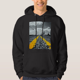 Geel asfalt snelweg creatieve fotografie hoodie