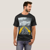 Geel asfalt snelweg creatieve fotografie t-shirt (Voorkant volledig)