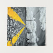 Geel asfalt snelweg creatieve fotografie wandkleed (Voorkant (horizontaal))