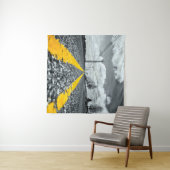 Geel asfalt snelweg creatieve fotografie wandkleed (In Situ (horizontaal))