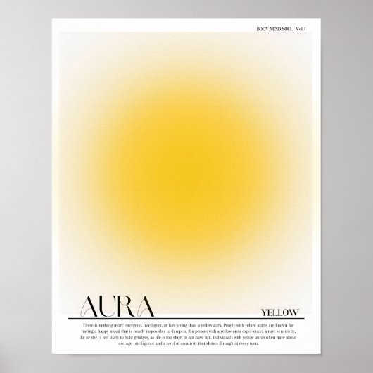 Geel Aura Poster. Aura Wall Art Poster (Voorkant)