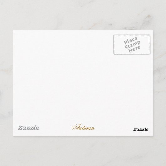 GEEL AUTUMN VERLATEN BRIEFKAART (Achterkant)