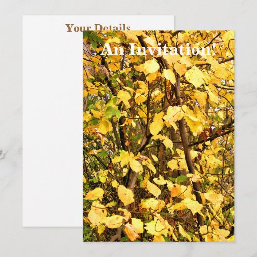 GEEL AUTUMN VERLATEN KAART (Voorkant / Achterkant)